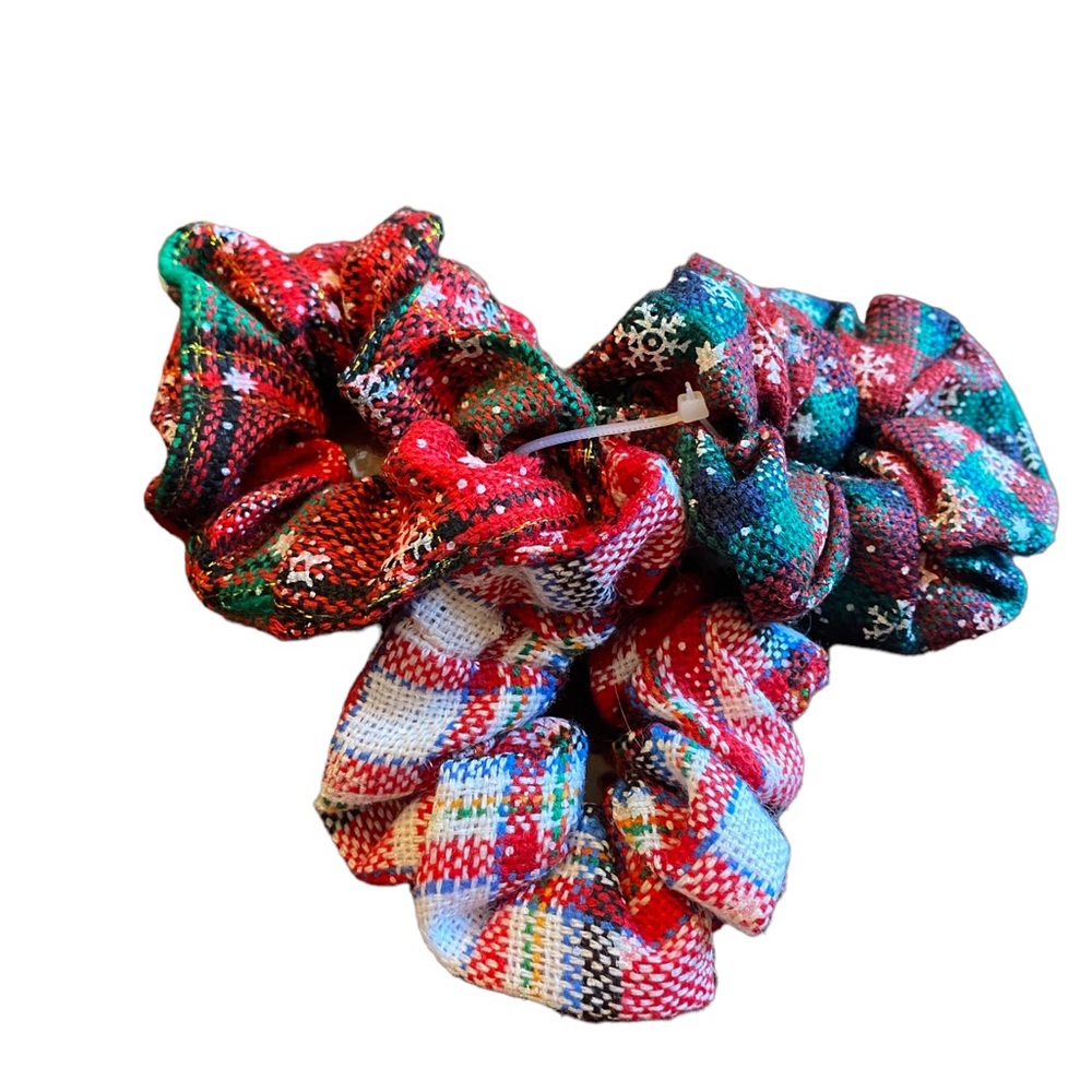 Set of 3 Christmas Patterned Hair Scrunchies